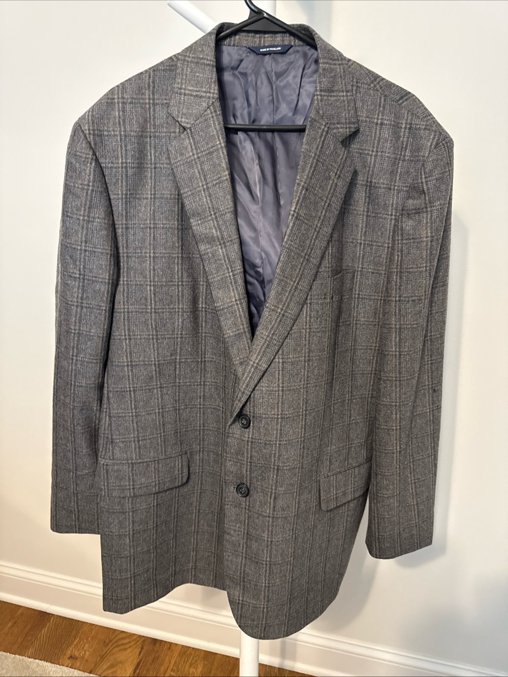 Men's Brooks Brothers Gray Plaid Wool-Blend Blazer 48R
